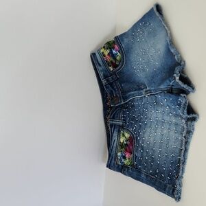 GUESS Las Angeles  Junior Size 10 Sequin  pockets distressed silver ball studs